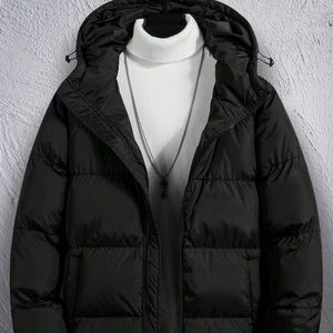 Hooded Zipper Puffer Coat